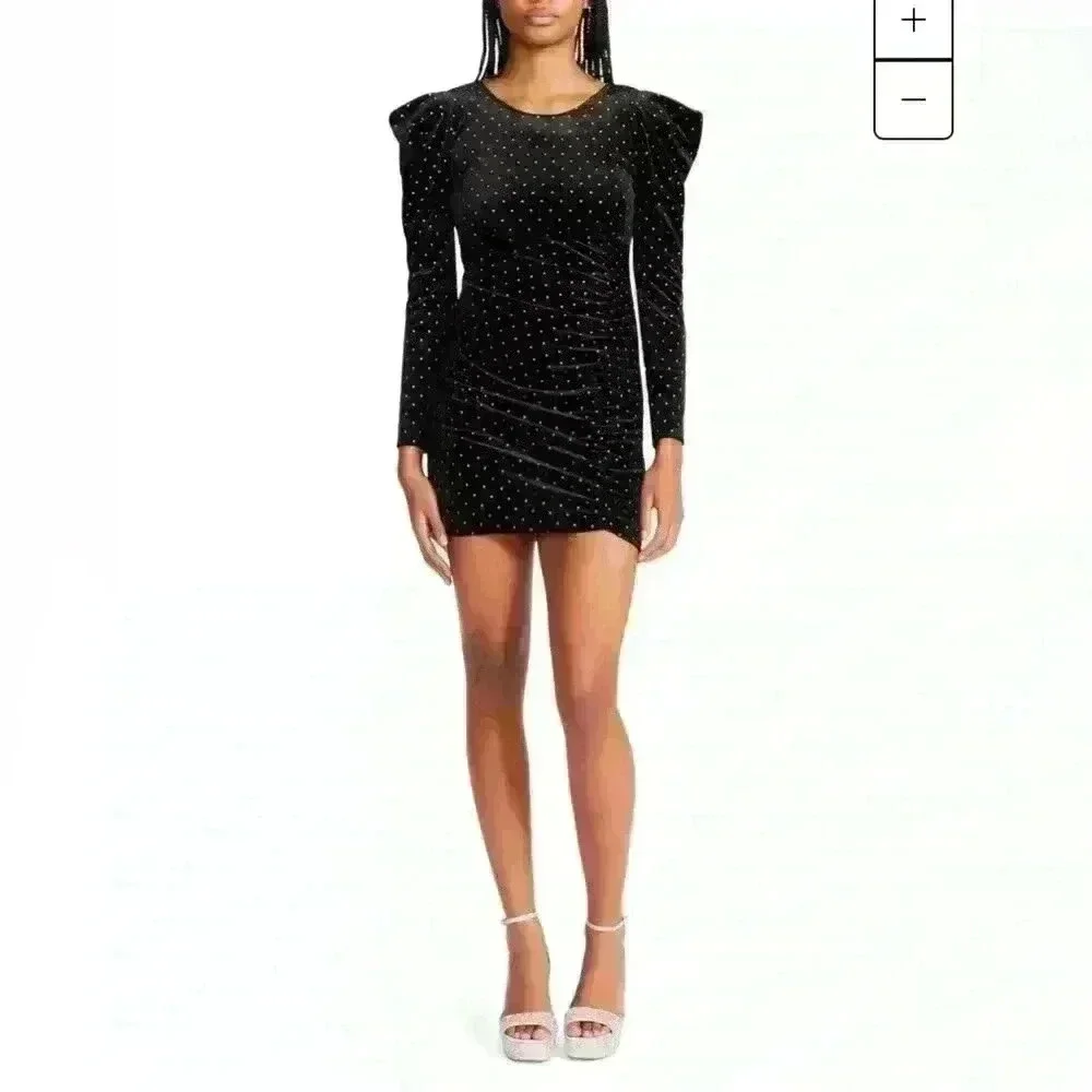 betsey johnson black velvet dress Betsey Johnson Hot Date Velvet Dress S/M  OMNIA